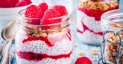 Chiasamen Vanille-Himbeer Pudding