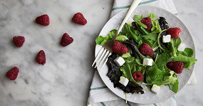 Himbeer Salat mit Feta Käse