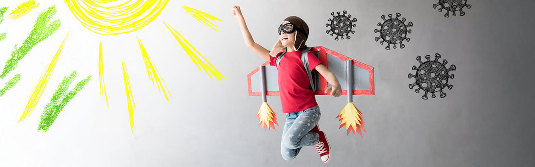 Vitamin D Kinder gesund und bereit zu fliegen.