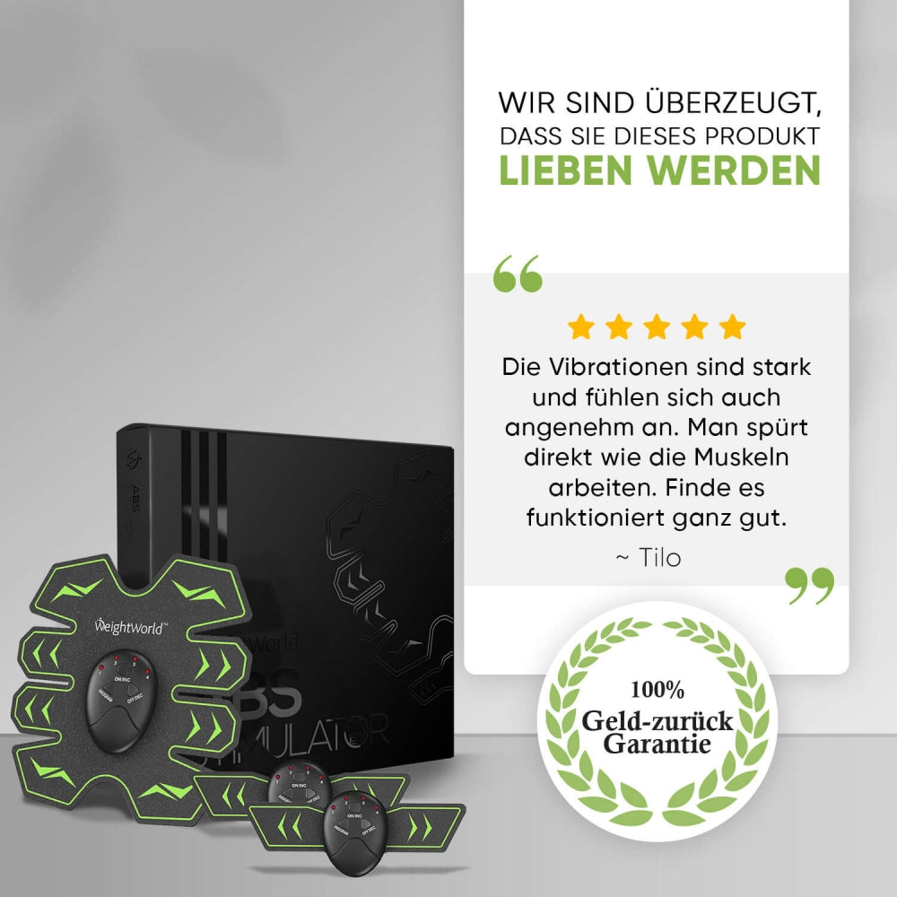 EMS Bauchmuskel Stimulator | 8 Pads | Training | WeightWorld DE EMS Bauchmuskel Stimulator | 8 Pads | Training | WeightWorld DE
