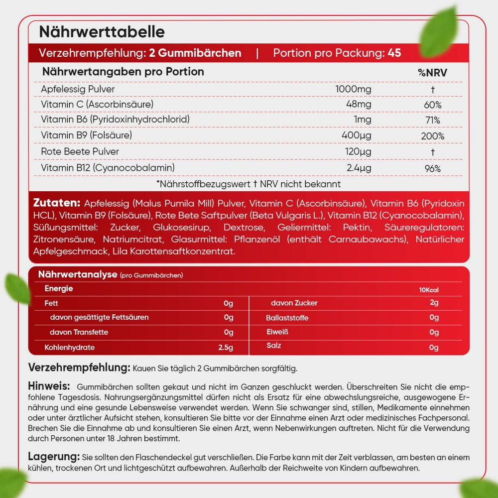 WeightWorld Apfelessig Gummibärchen Anwendung
