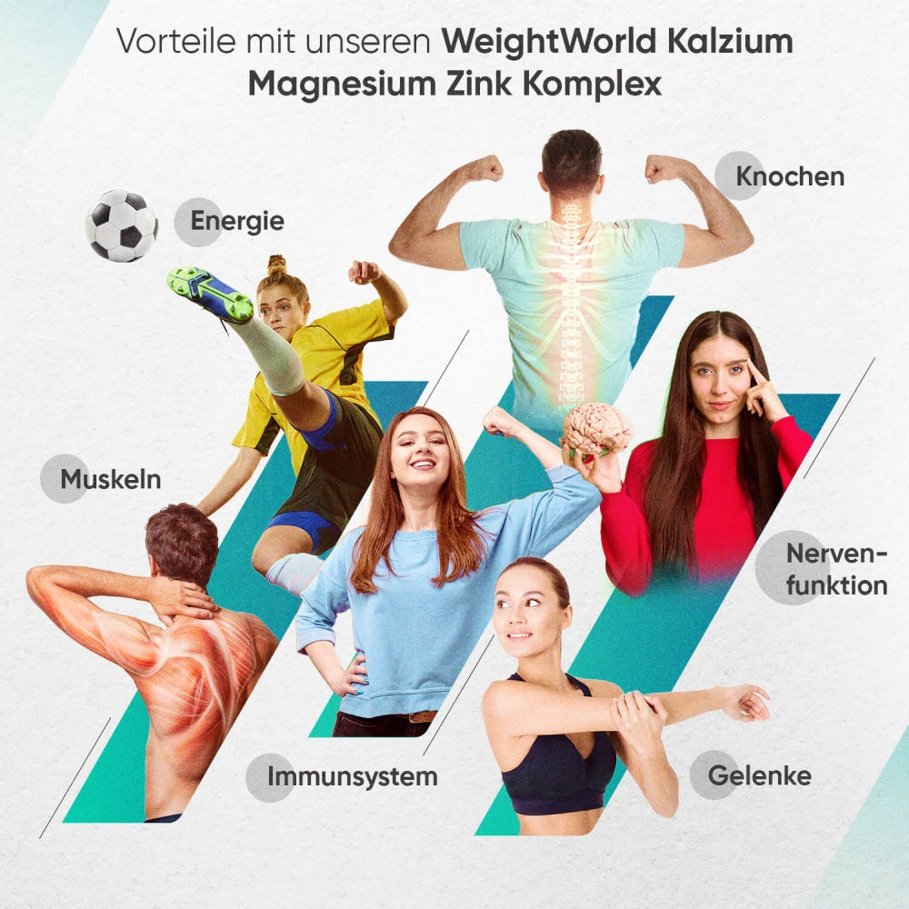 Gesundheits Vorteile von Kalzium, Magnesium & Zink Tabletten