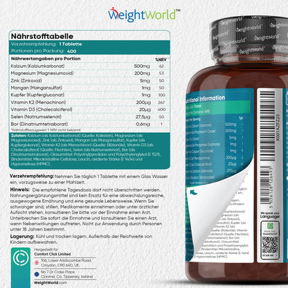 Kalzium, Magnesium & Zink Tabletten Anwendung
