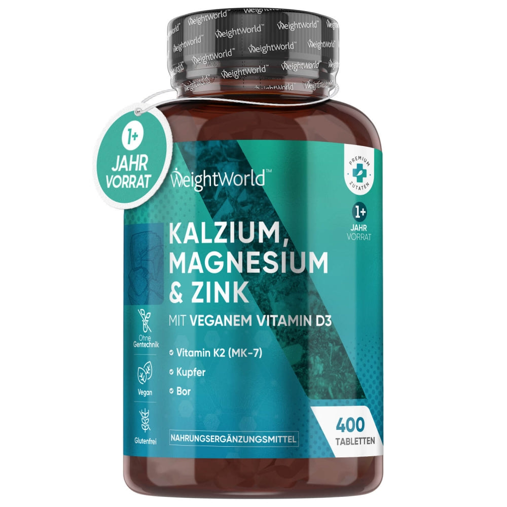 Weightworld Kalzium, Magnesium & Zink Tabletten mit Vitamin D3