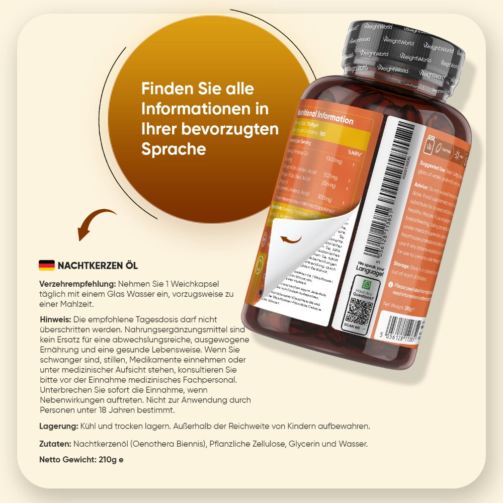 Nachtkerzenöl Softgels Hinweis