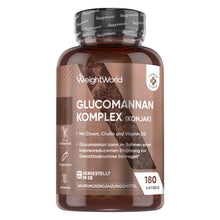 Kapseldose Glucomannan-Komplex (Konjak), 180 Kapseln, Nahrungsergänzung
