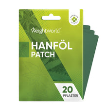 Hanfpflaster-Packung mit 20 Pflastern, grün, auf Kartonhalter