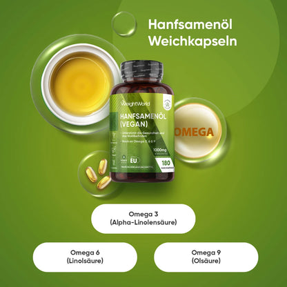 Hanfsamenöl Weichkapseln mit Omega 3,6 & 9
