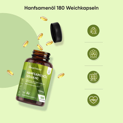 Hanfsamenöl Weichkapseln mit Omega 3,6 & 9