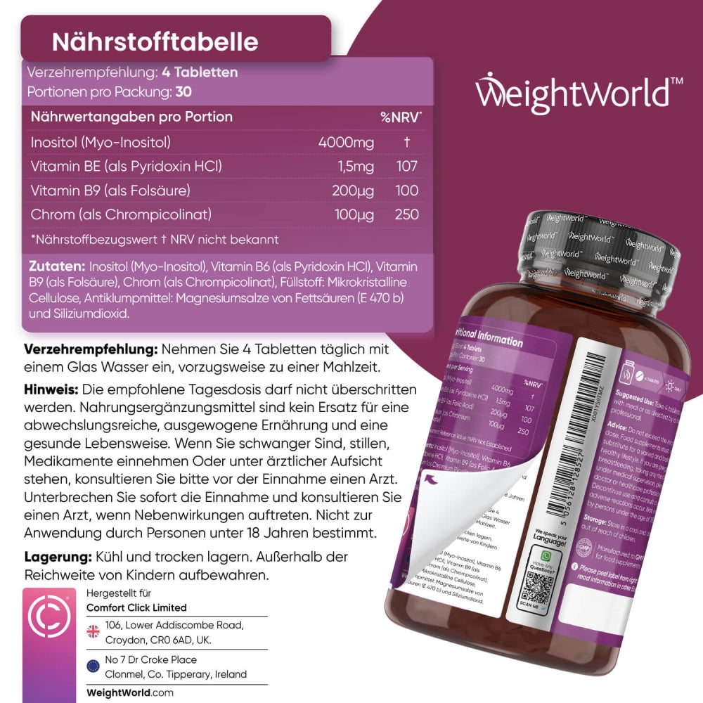 WeightWorld Inositol Tabletten Anwendung