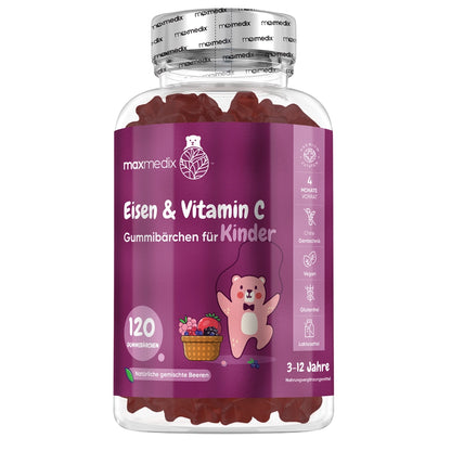 Eisen und Vitamin C Gummibärchen für Kinder