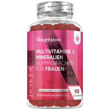 WeightWorld Multivitamin-Gummibärchen-Glas mit rotem Etikett, Deckel und 90 Gummibärchen