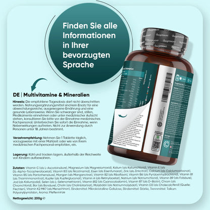 Multivitamine und Mineralien Tabletten