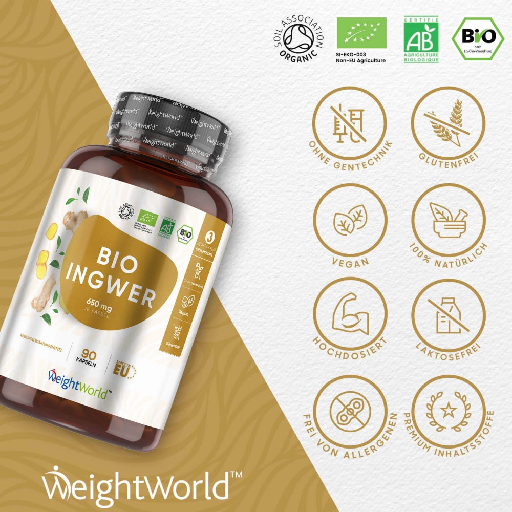 WeightWorld Bio Ingwer Kapseln - vegan und glutenfrei