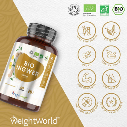 WeightWorld Bio Ingwer Kapseln - vegan und glutenfrei