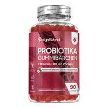 Probiotika-Gummibärchen: rotes Glas mit Etikett, 90 Gummibärchen