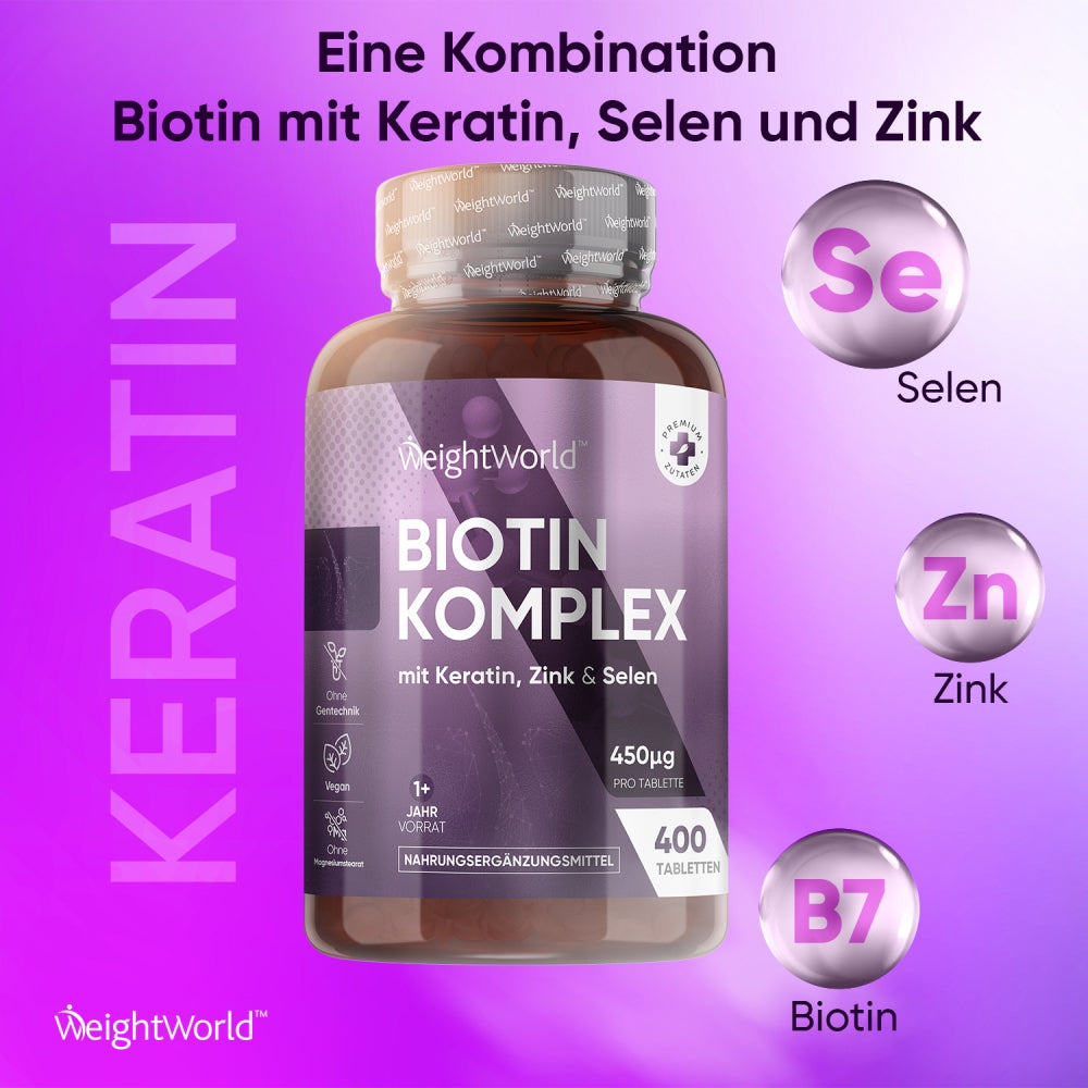 Eine ideale Mischung aus Biotin, Keratin, Selen und Zink.