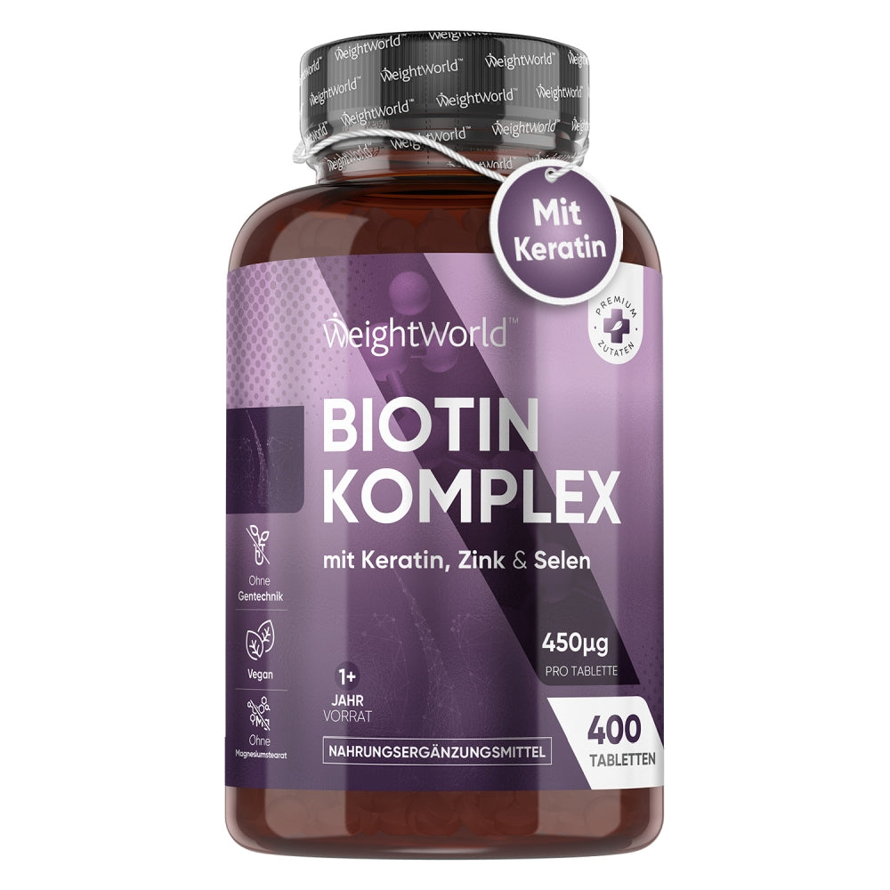 400 Tabletten Biotin Komplex mit Keratin, Selen, Zink.