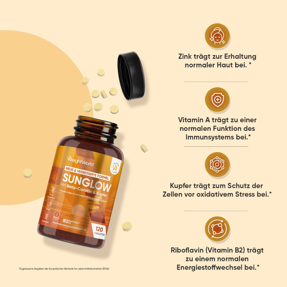 Sunglow Bräunungstabletten mit Beta Carotin