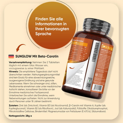 Sunglow Bräunungstabletten mit Beta Carotin