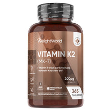 WeightWorld Vitamin-K2-Tablettendose (MK-7) mit 365 Tabletten