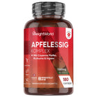 WeightWorld Apfelessig-Komplex Kapseln, braune Flasche mit rotem Etikett, 180 Kapseln
