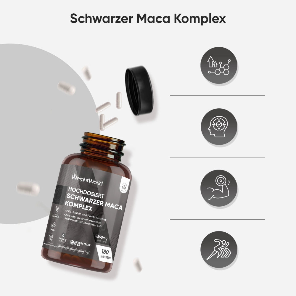Schwarzer Maca Komplex Kapseln