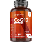 WeightWorld Coenzym-Q10-Kapseln: dunkelrote Flasche mit Etikett