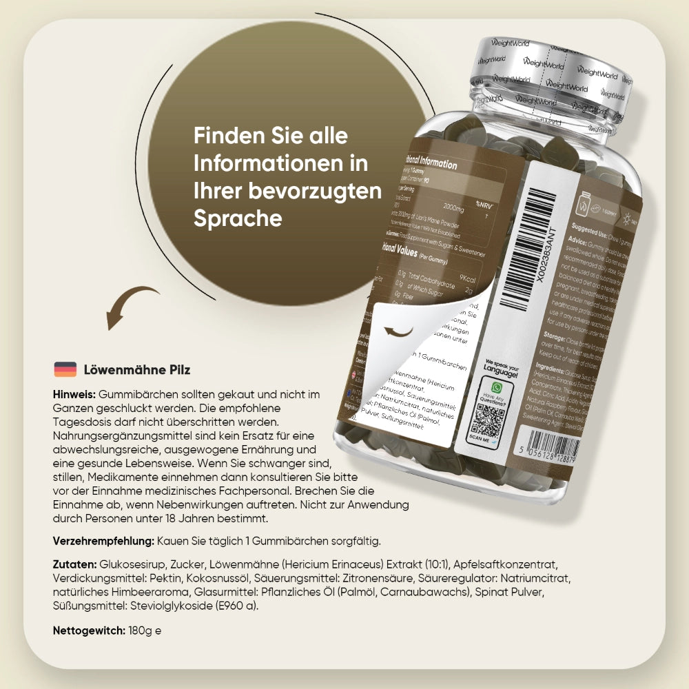 Löwenmähne Pilz Gummibärchen