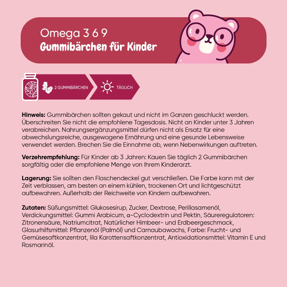 Omega 3 6 9 Gummibärchen für Kinder