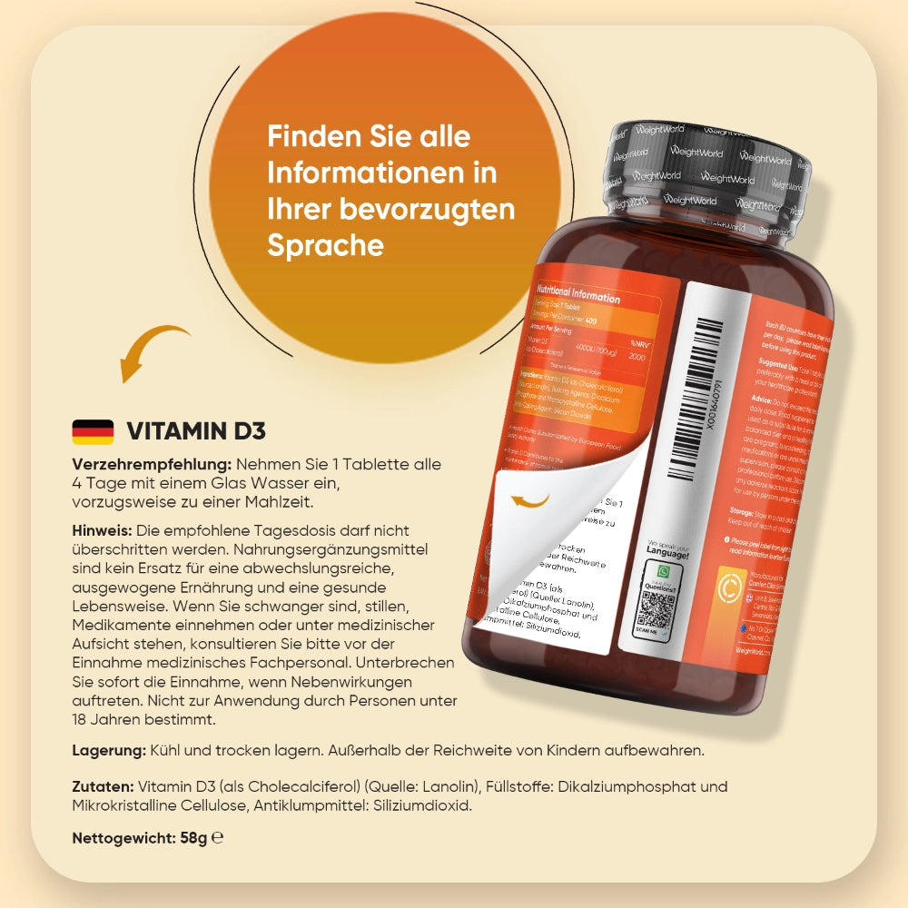 Vitamin D3 4000 IE Tabletten