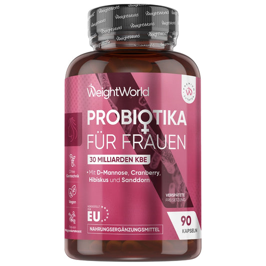 Probiotika für Frauen mit D-Mannose, Cranberry, Hibiskus & Sanddorn