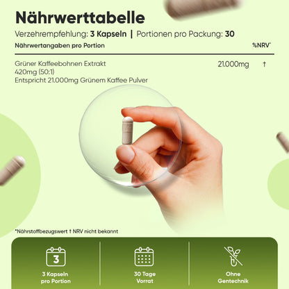 Reiner Grüner Kaffee Extrakt Kapseln