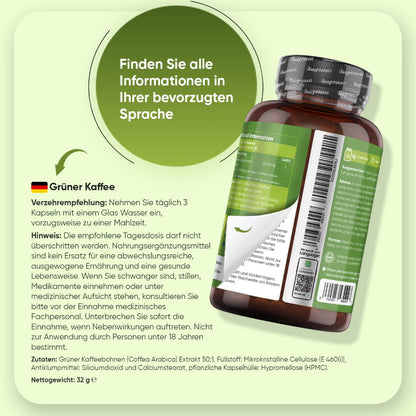 Reiner Grüner Kaffee Extrakt Kapseln