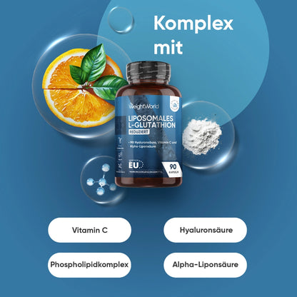 Kapselglas „Liposomales L-Glutathion“ mit Ergänzungen, 90 Kapseln