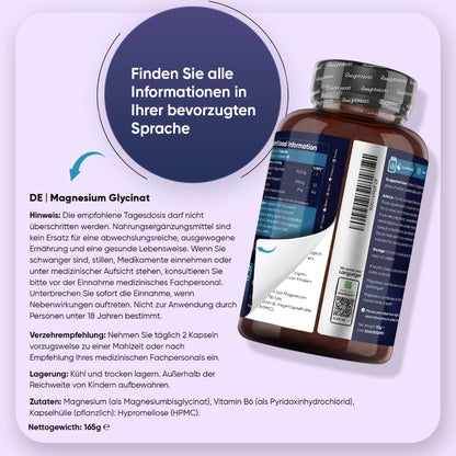Magnesium Glycinat (Bisglycinat) Kapseln