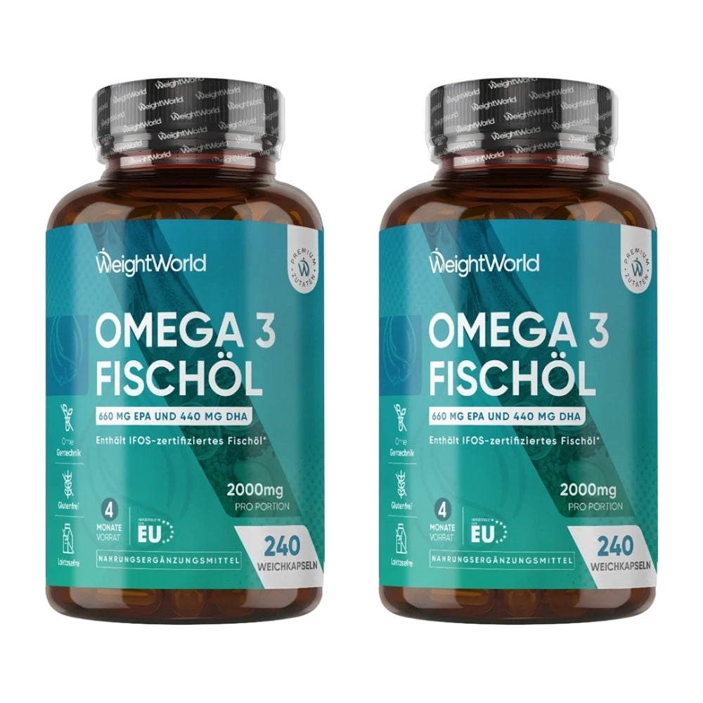 Omega 3 Fischöl Weichkapseln - 2er-Pack