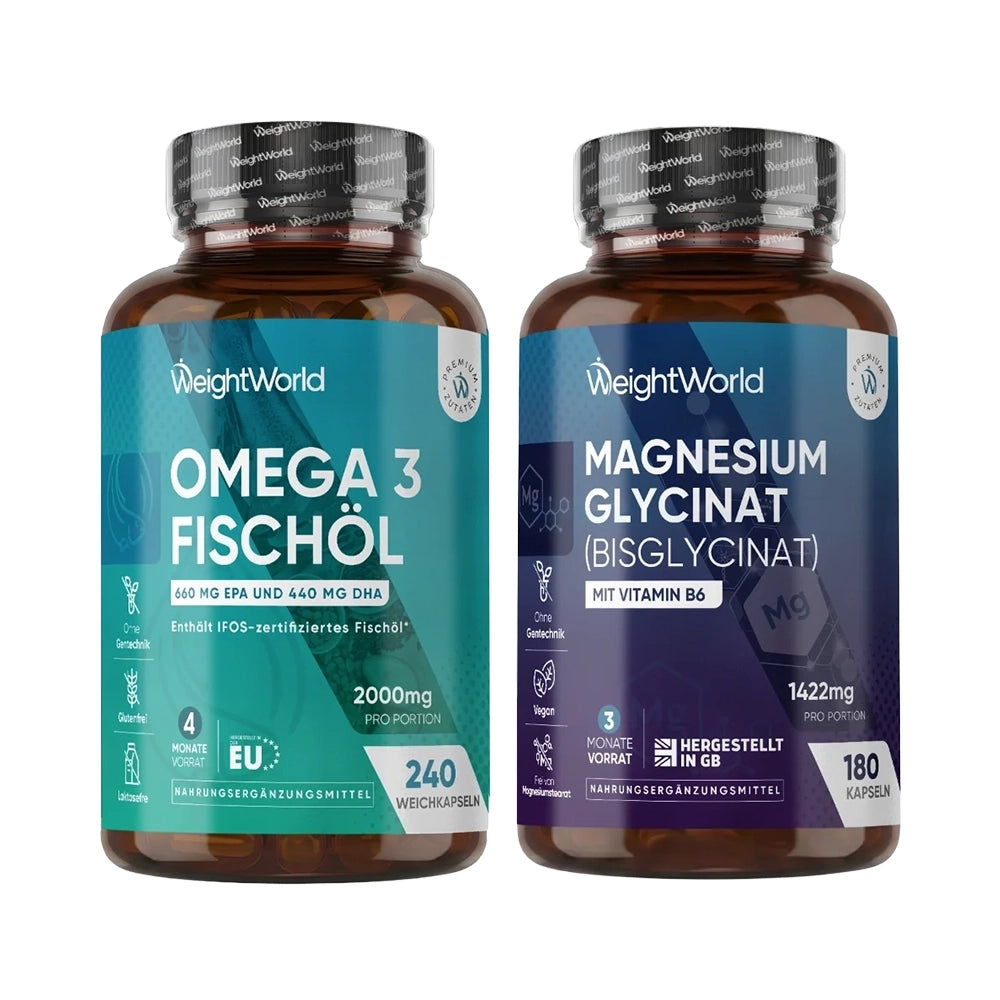 Omega 3 2000 mg + Magnesium Glycinat Duo Set