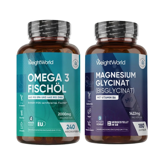 Omega 3 2000 mg + Magnesium Glycinat Duo Set