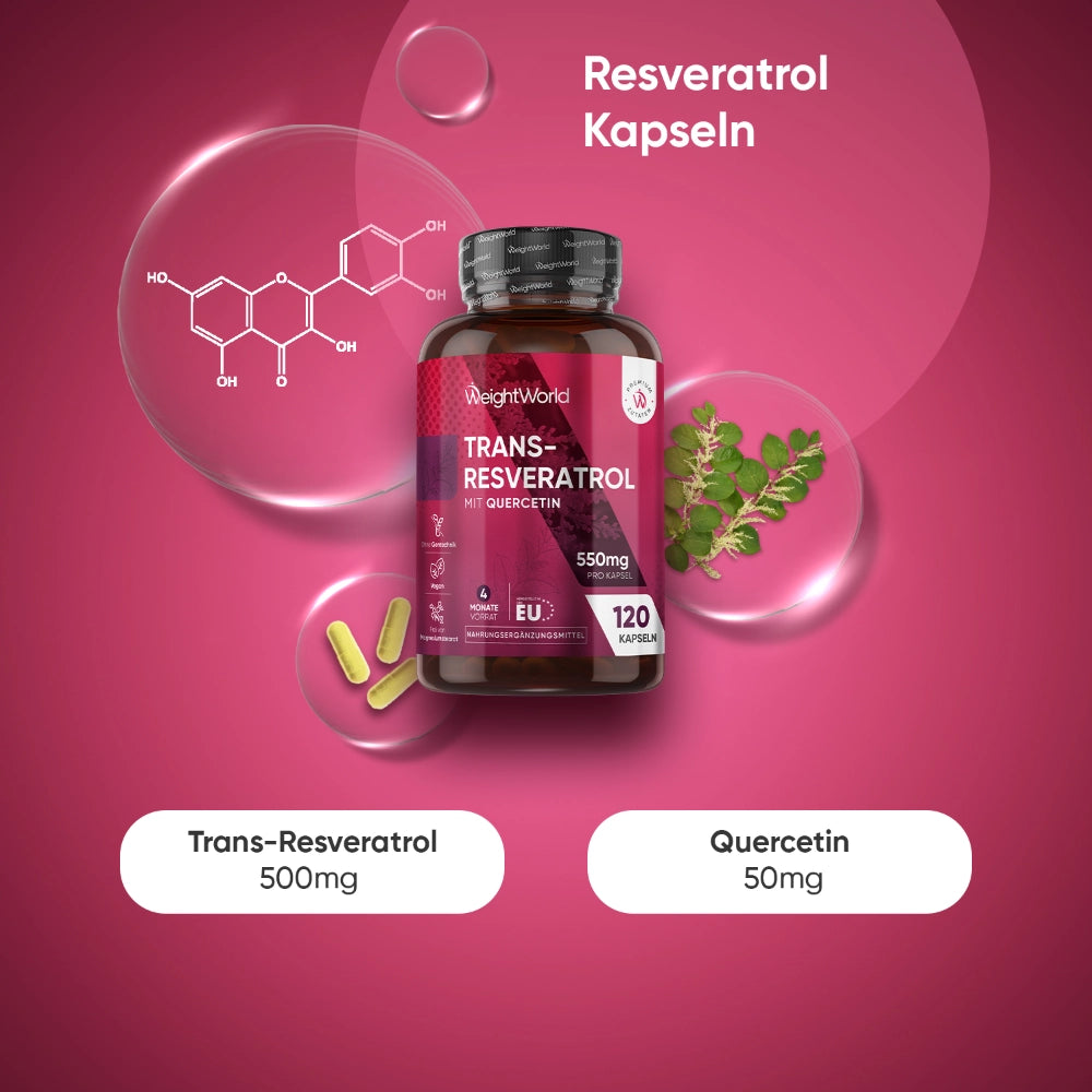 Trans-Resveratrol Kapseln mit Quercetin