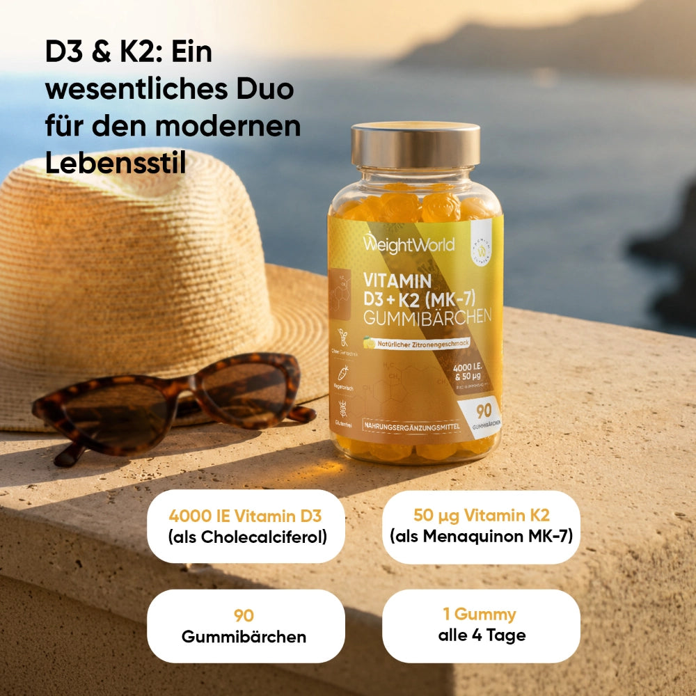 WeightWorld Vitamin D3 + K2 (MK-7) Gummibärchen