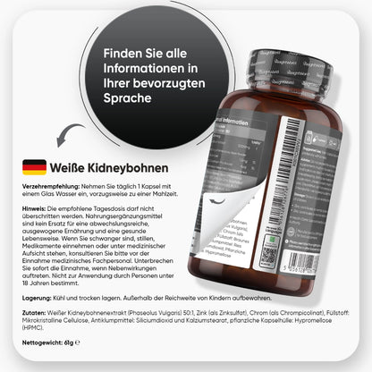 Weiße Kidneybohnen Extrakt Kapseln